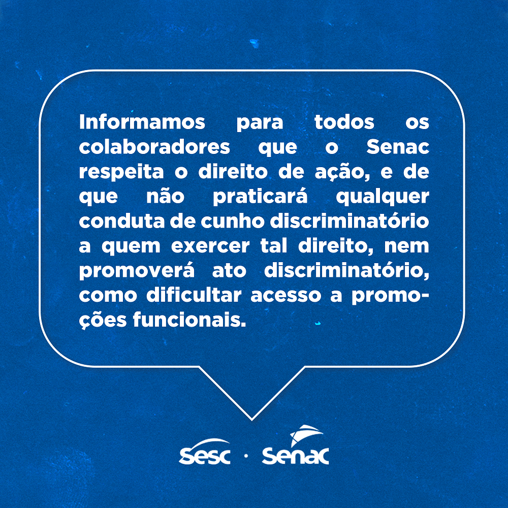 Comunicado da Administração Regional do Senac no Estado de Alagoas