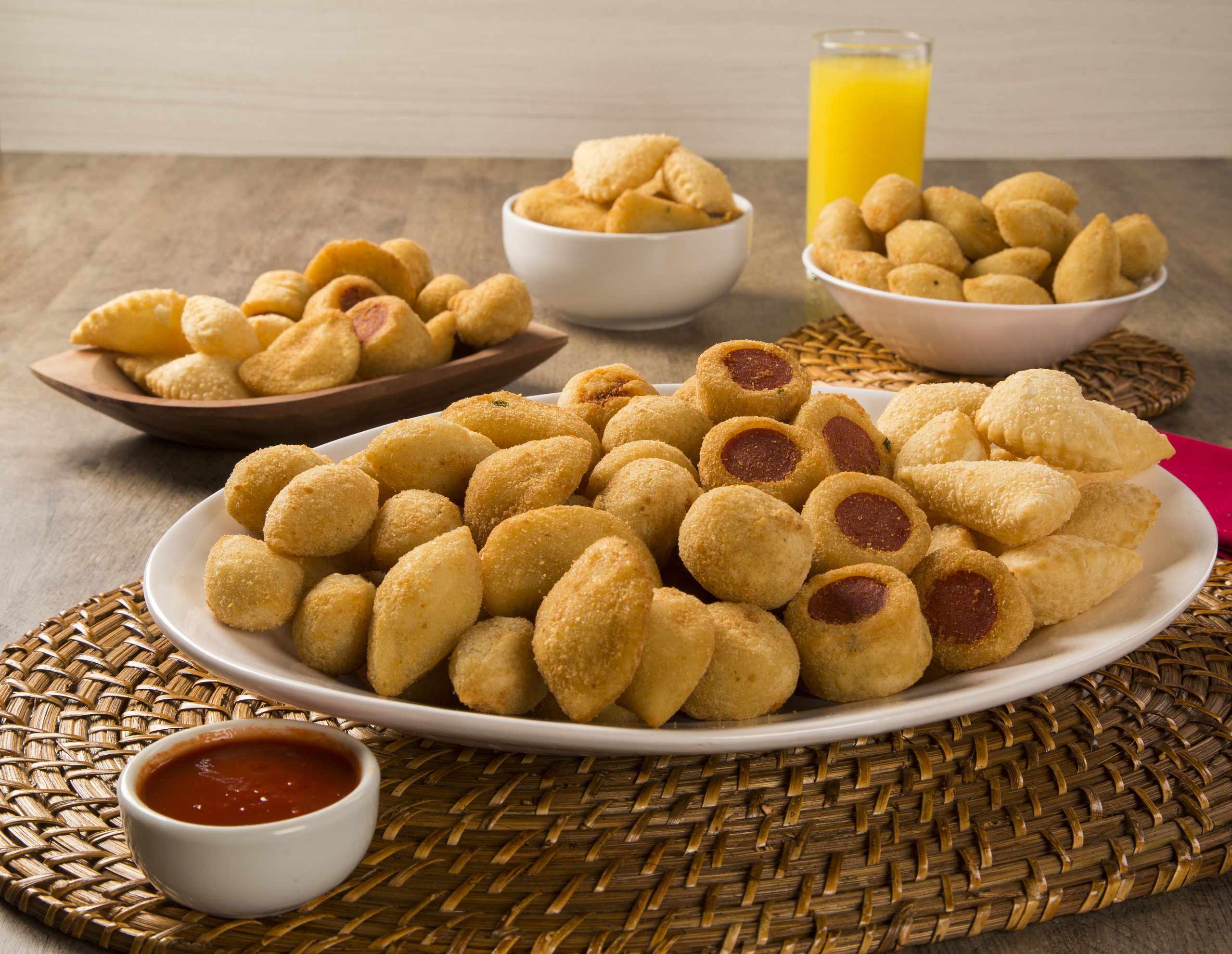 Mixed brazilian snacks fried