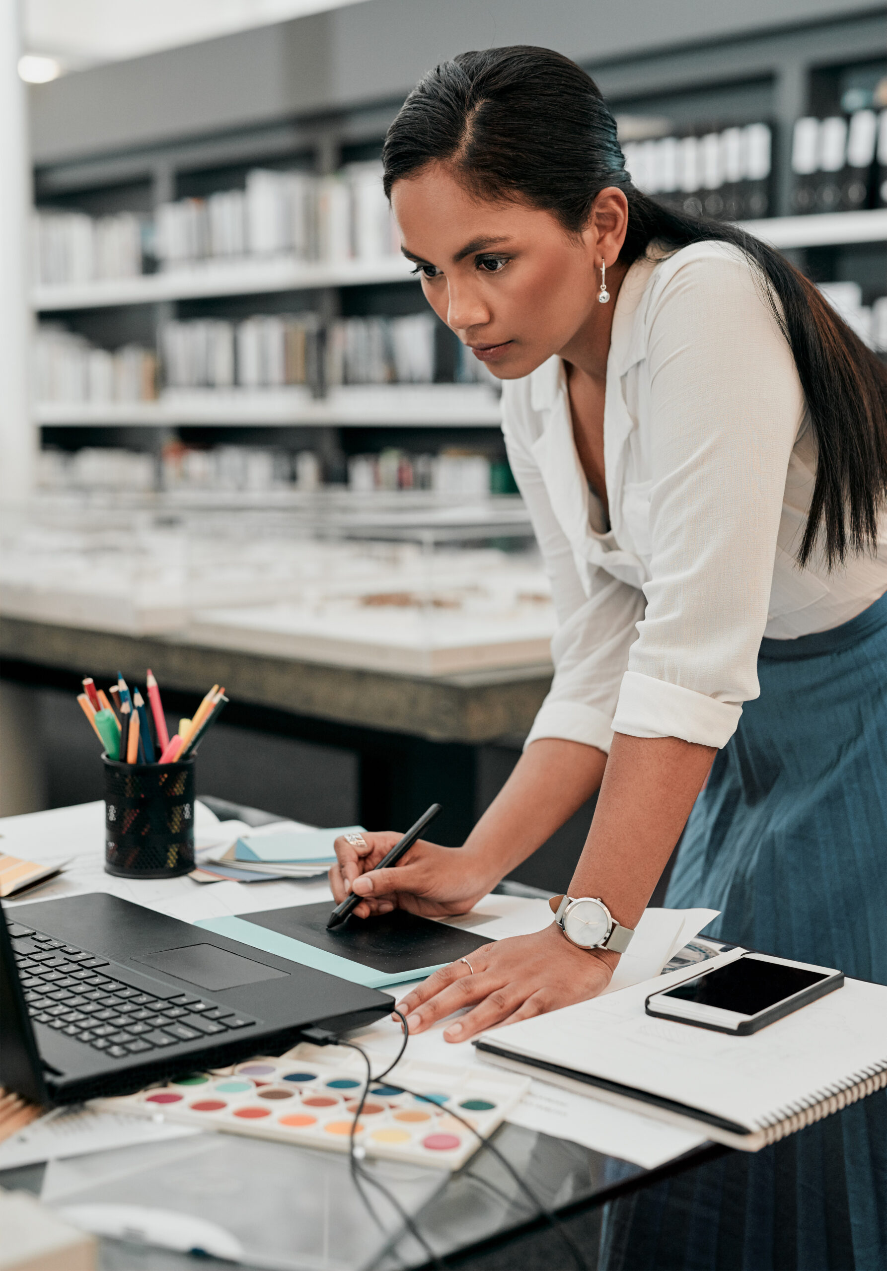 Digital technology has changed how an architect plans. Shot of a