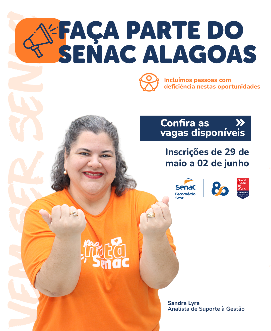 Oportunidade: Senac Alagoas abre processo seletivo para cargos em Maceió e Arapiraca